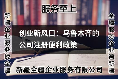 創(chuàng)業(yè)新風(fēng)口：烏魯木齊的公司注冊便利政策